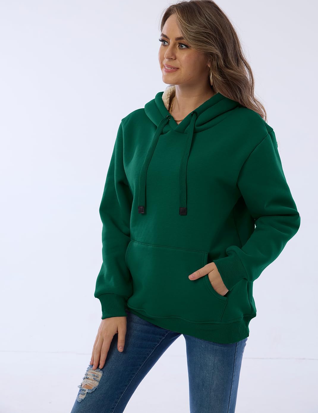 R&B | Damen Freizeit Fleece-Gefütterter Hoodie