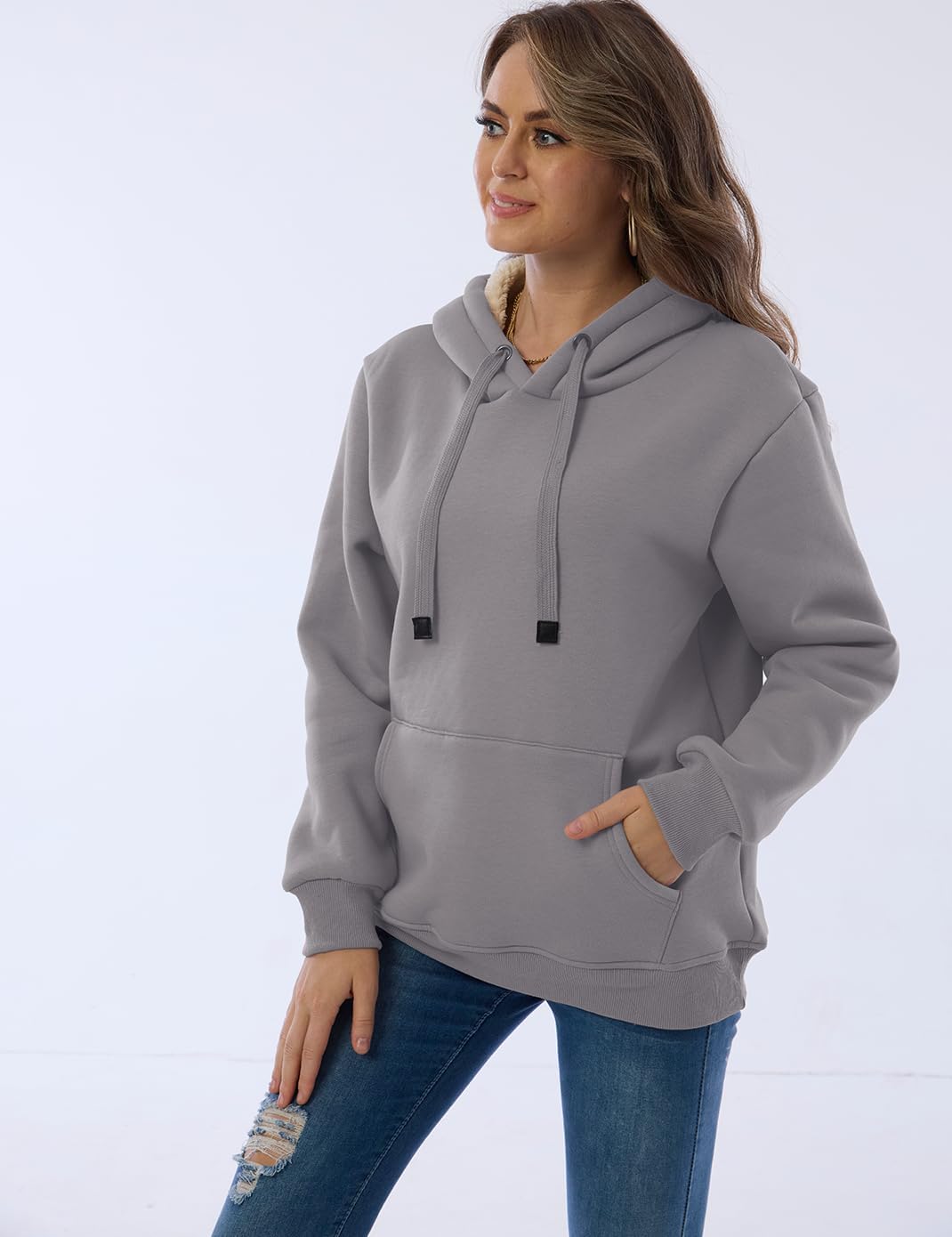 R&B | Damen Freizeit Fleece-Gefütterter Hoodie