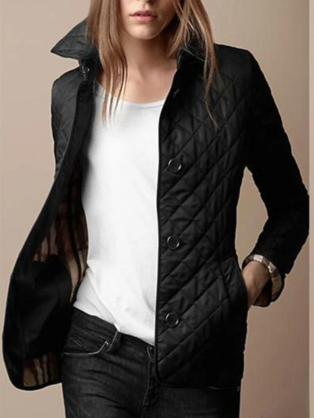 R&B | Damen Freizeit Steppjacke mit umgeschlagenem Kragen