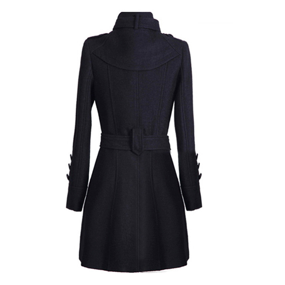 R&B | Damen Schicker Langer Gurtmantel für Herbst Eleganz