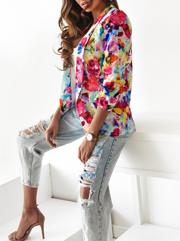 R&B | Damen Blazer mit Blumenmuster Business Casual und stilvoll