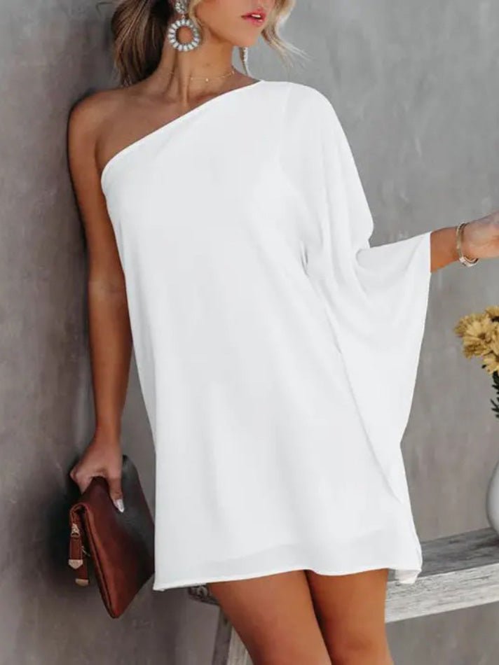 R&B | Frauen Kleider Gradient Ein Schulter Lässig Kleid