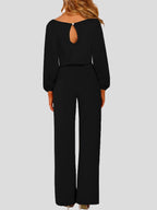 R&B | Damen Jumpsuits Einfarbig Langarm Gürtel Lässiger Jumpsuit
