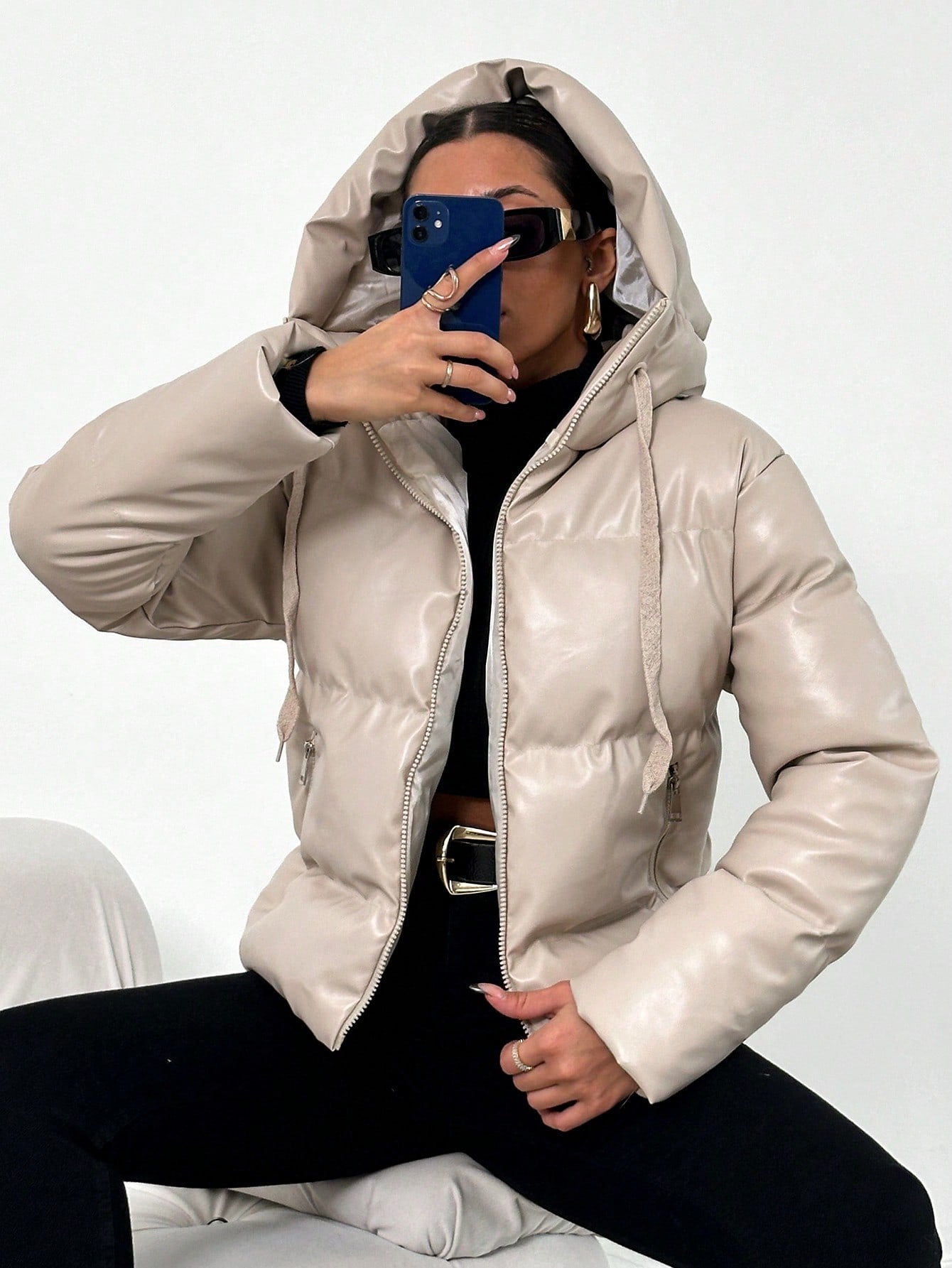 R&B | Damen Puffjacke mit Kapuze