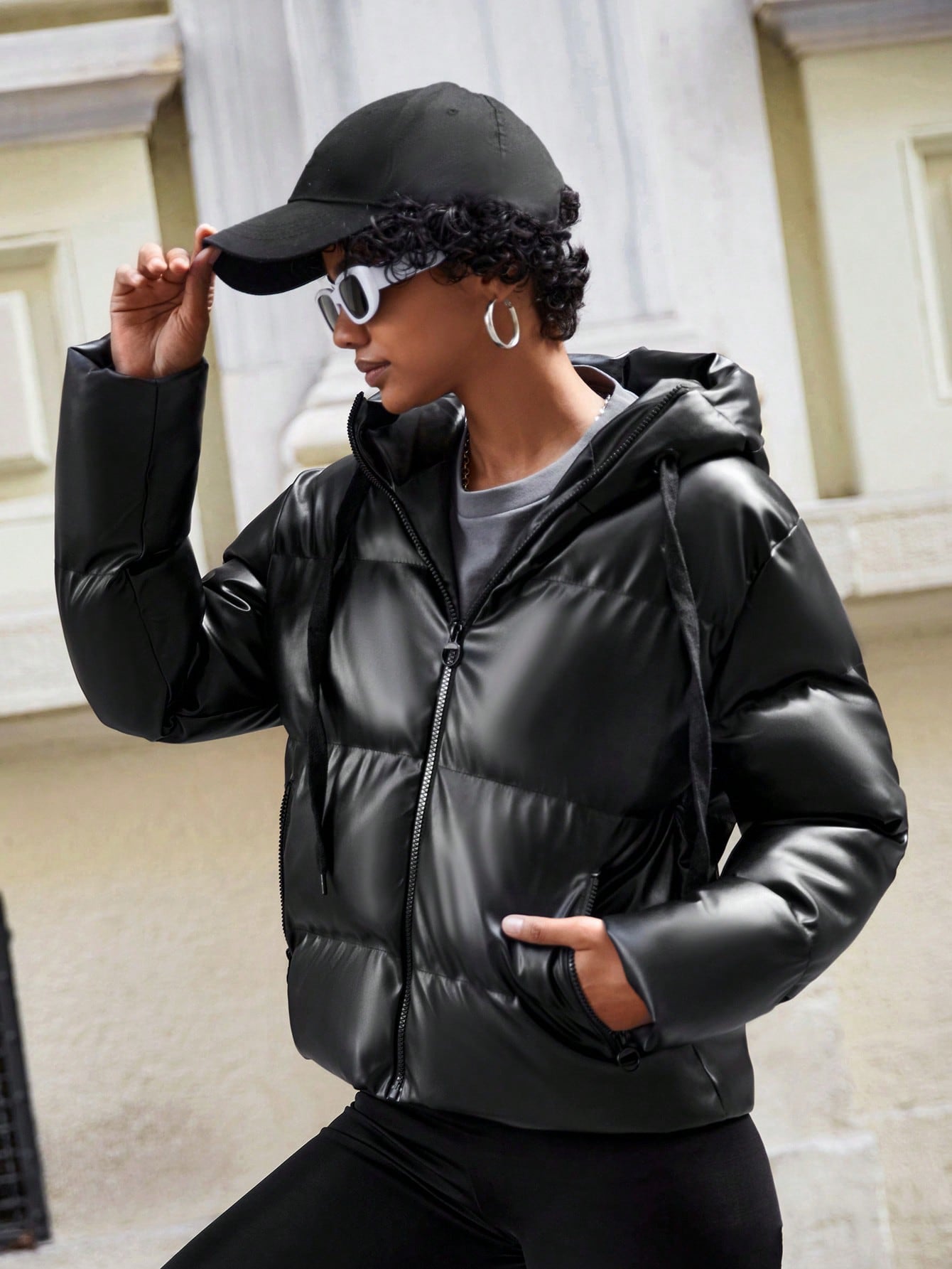 R&B | Damen Puffjacke mit Kapuze