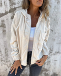 R&B | Damen Retro Cordjacke mit Kapuze