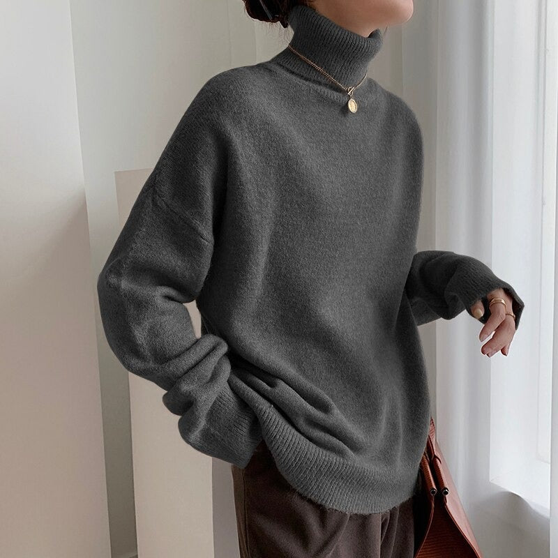 R&B - Weit geschnittener warmer Rollkragenpullover