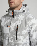 R&B Skijacke mit Reißverschluss im sportlichen Stil mit Buchstabendruck