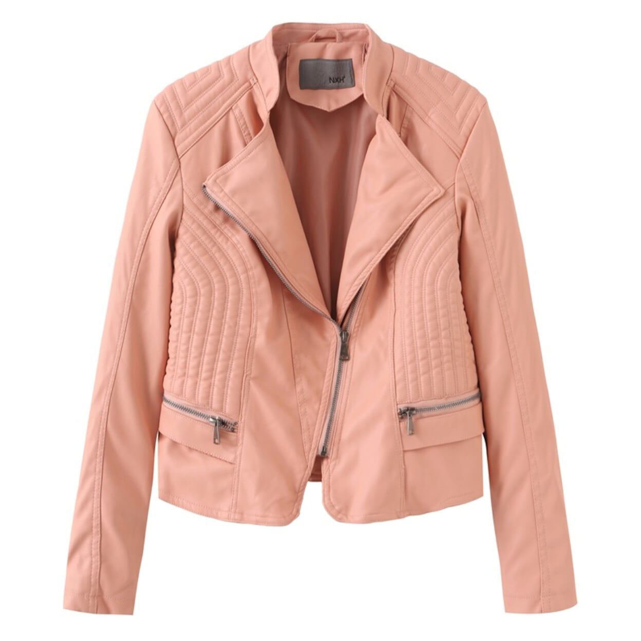 R&B | Klassische Bikerjacke Kunstleder Zeitloses Design