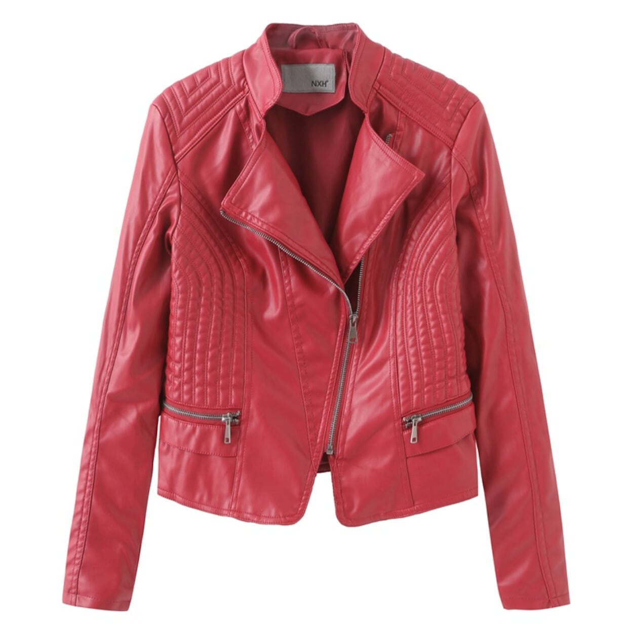 R&B | Klassische Bikerjacke Kunstleder Zeitloses Design