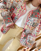 R&B | Blumen Patchwork Jacke Polyester Bunt, Gemütlich