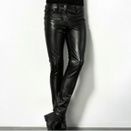 R&B | Schwarze Kunstlederhose für Herren Trendiges Design