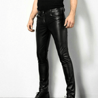 R&B | Schwarze Kunstlederhose für Herren Trendiges Design