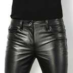 R&B | Schwarze Kunstlederhose für Herren Trendiges Design