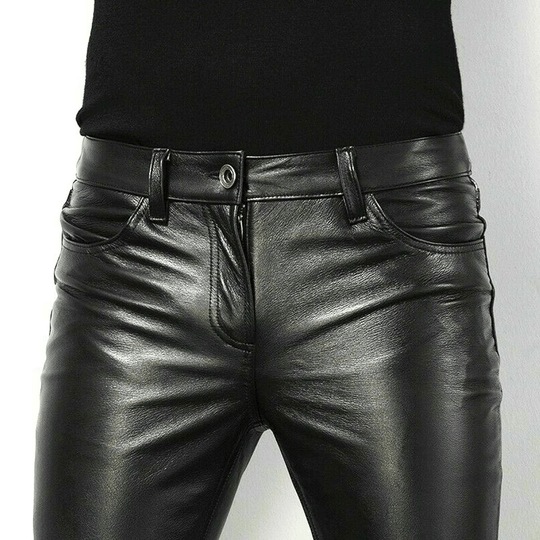 R&B | Schwarze Kunstlederhose für Herren Trendiges Design