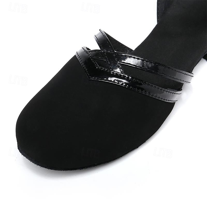 R&B | Moderne Tanzschuhe für Damen Schwarz Hochwertiges Wildleder