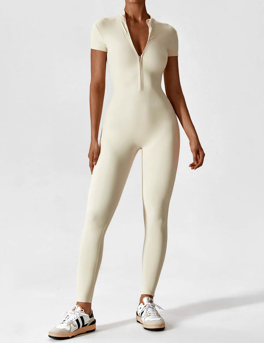 R&B - Lange Ärmel/Kurze Ärmel Reißverschluss Jumpsuit für Frauen