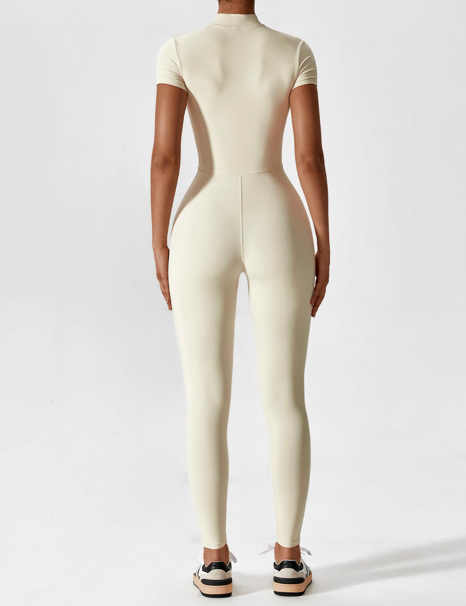 R&B | Lange Ärmel/Kurze Ärmel Reißverschluss Jumpsuit für Frauen