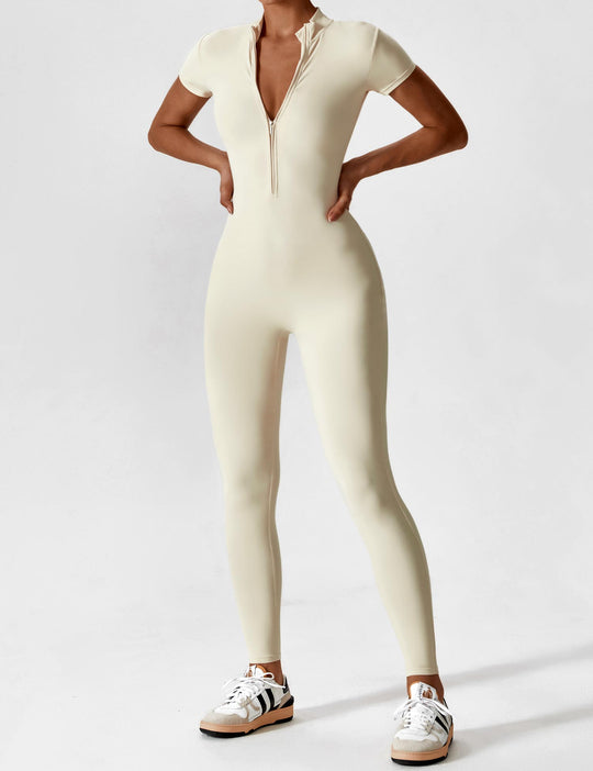 R&B - Lange Ärmel/Kurze Ärmel Reißverschluss Jumpsuit für Frauen
