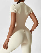 R&B | Lange Ärmel/Kurze Ärmel Reißverschluss Jumpsuit für Frauen