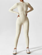 R&B | Lange Ärmel/Kurze Ärmel Reißverschluss Jumpsuit für Frauen