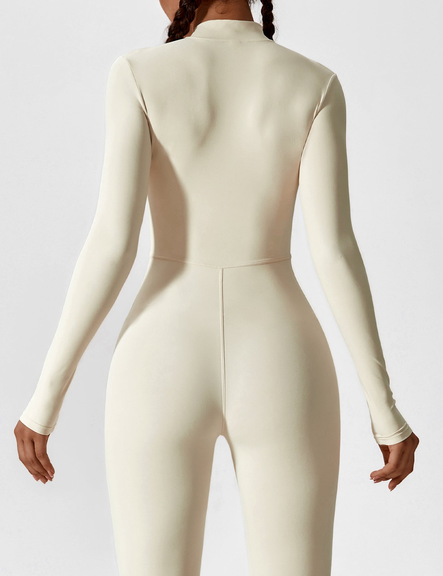 R&B | Lange Ärmel/Kurze Ärmel Reißverschluss Jumpsuit für Frauen