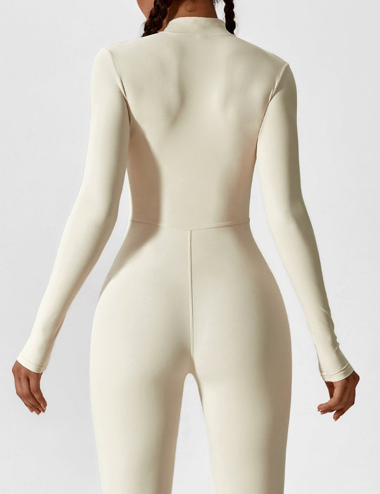 R&B - Lange Ärmel/Kurze Ärmel Reißverschluss Jumpsuit für Frauen