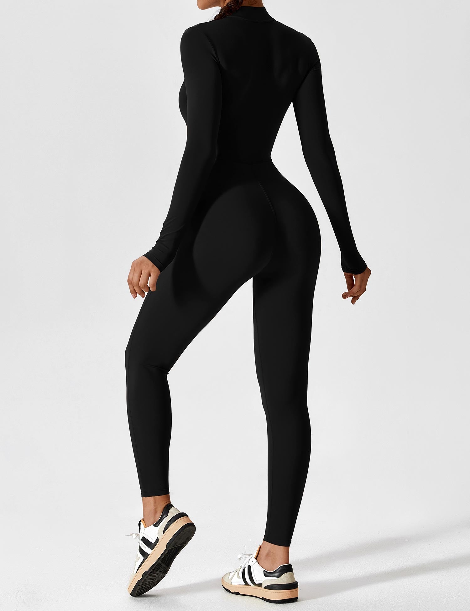 R&B | Lange Ärmel/Kurze Ärmel Reißverschluss Jumpsuit für Frauen