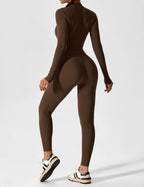R&B | Lange Ärmel/Kurze Ärmel Reißverschluss Jumpsuit für Frauen