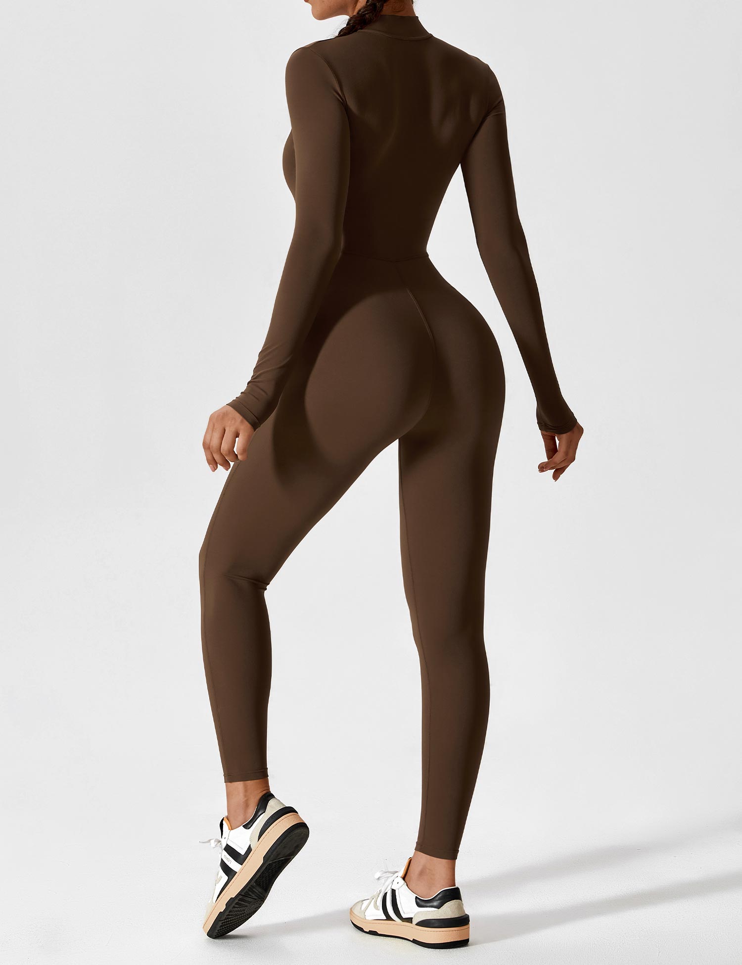 R&B | Lange Ärmel/Kurze Ärmel Reißverschluss Jumpsuit für Frauen