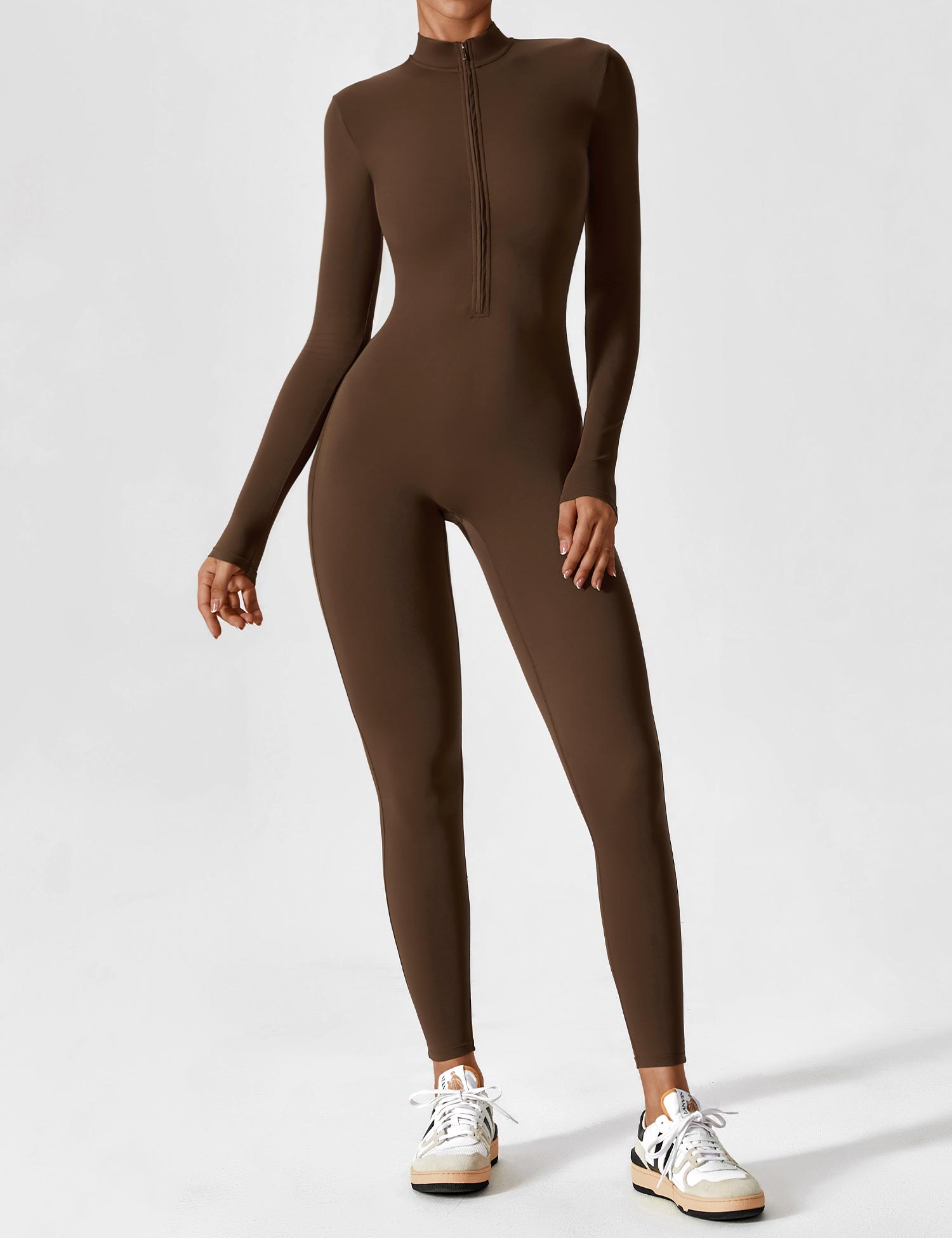 R&B | Lange Ärmel/Kurze Ärmel Reißverschluss Jumpsuit für Frauen