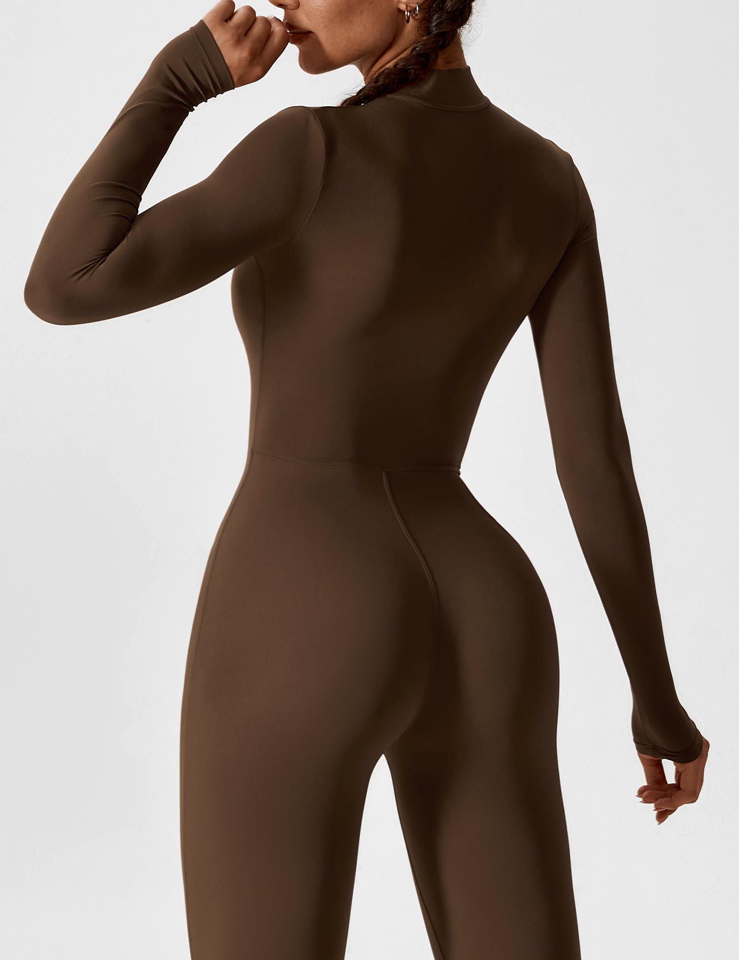 R&B | Lange Ärmel/Kurze Ärmel Reißverschluss Jumpsuit für Frauen