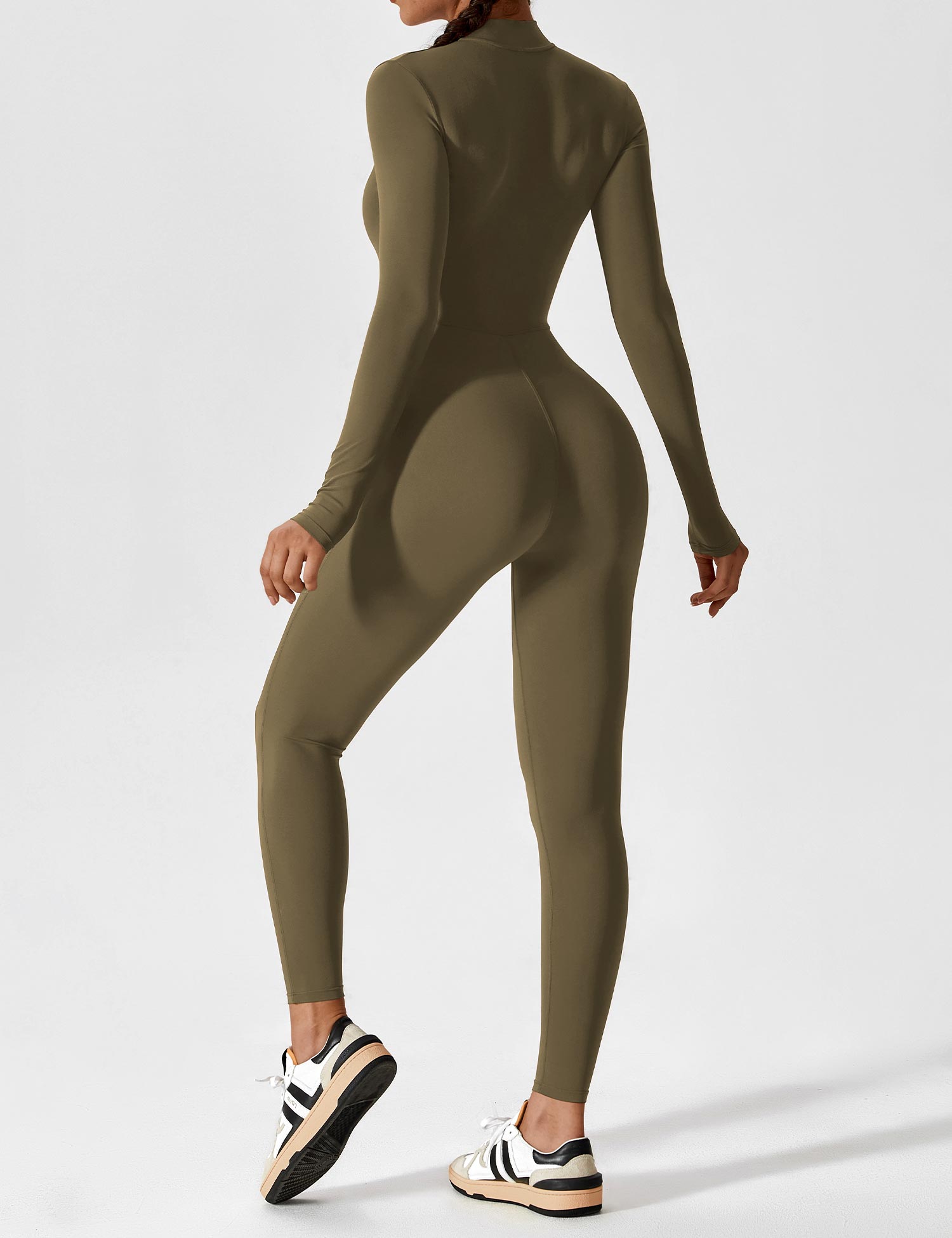 R&B | Lange Ärmel/Kurze Ärmel Reißverschluss Jumpsuit für Frauen