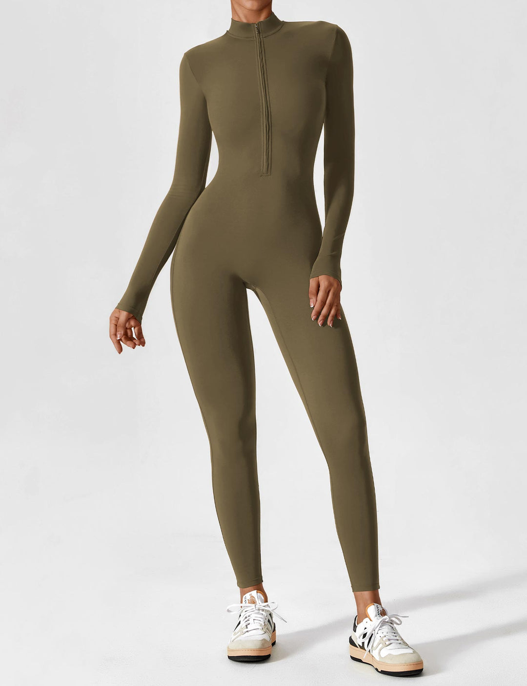 R&B - Lange Ärmel/Kurze Ärmel Reißverschluss Jumpsuit für Frauen