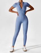 R&B | Lange Ärmel/Kurze Ärmel Reißverschluss Jumpsuit für Frauen