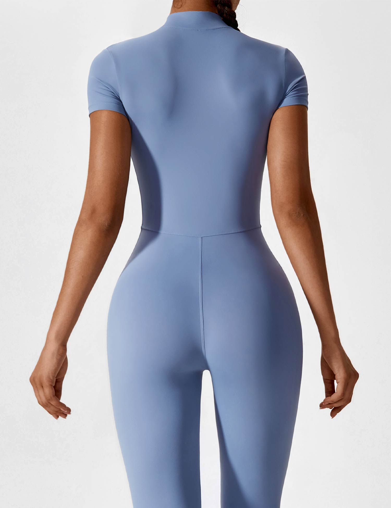 R&B | Lange Ärmel/Kurze Ärmel Reißverschluss Jumpsuit für Frauen