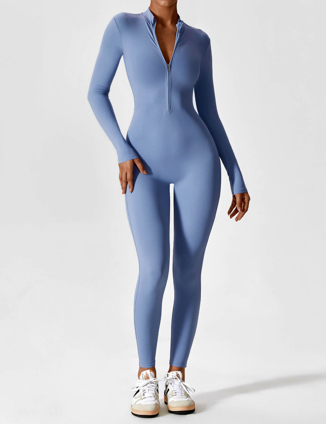 R&B - Lange Ärmel/Kurze Ärmel Reißverschluss Jumpsuit für Frauen