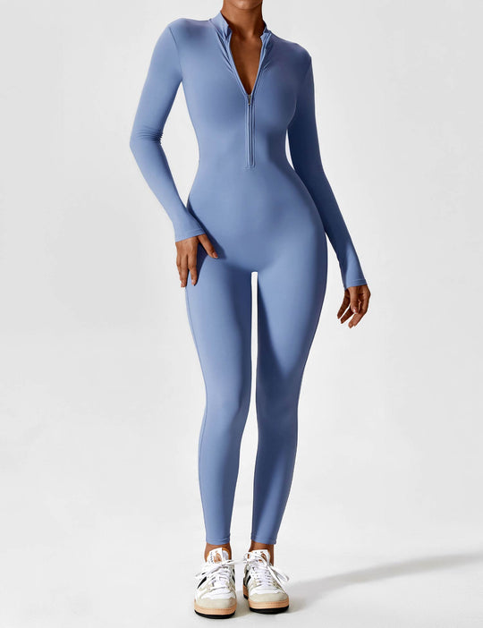 R&B - Lange Ärmel/Kurze Ärmel Reißverschluss Jumpsuit für Frauen