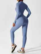 R&B | Lange Ärmel/Kurze Ärmel Reißverschluss Jumpsuit für Frauen