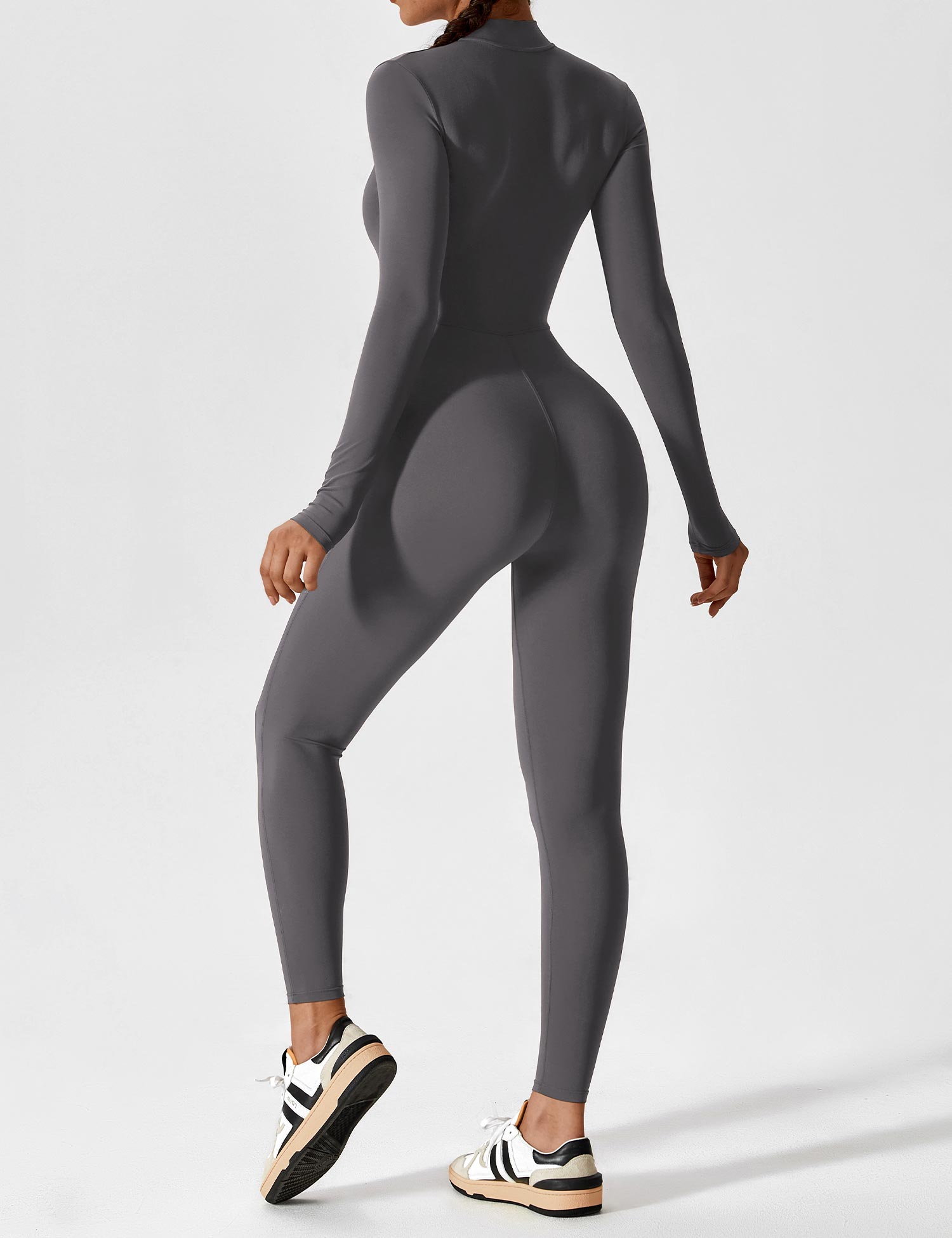 R&B | Lange Ärmel/Kurze Ärmel Reißverschluss Jumpsuit für Frauen