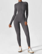 R&B | Lange Ärmel/Kurze Ärmel Reißverschluss Jumpsuit für Frauen