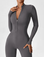 R&B | Lange Ärmel/Kurze Ärmel Reißverschluss Jumpsuit für Frauen