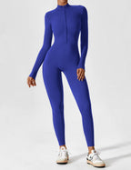 R&B | Lange Ärmel/Kurze Ärmel Reißverschluss Jumpsuit für Frauen