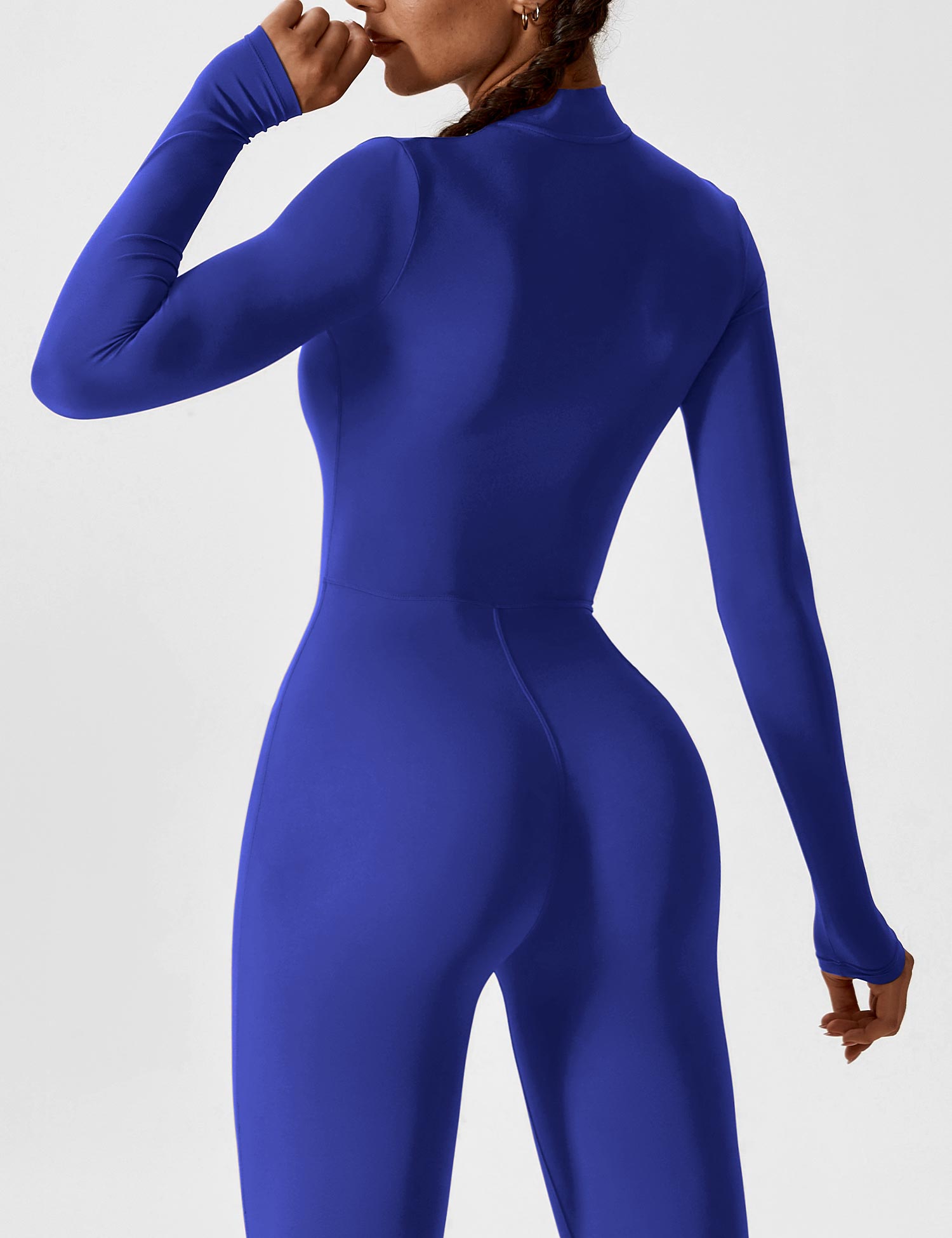 R&B | Lange Ärmel/Kurze Ärmel Reißverschluss Jumpsuit für Frauen