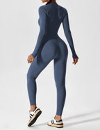 R&B | Lange Ärmel/Kurze Ärmel Reißverschluss Jumpsuit für Frauen