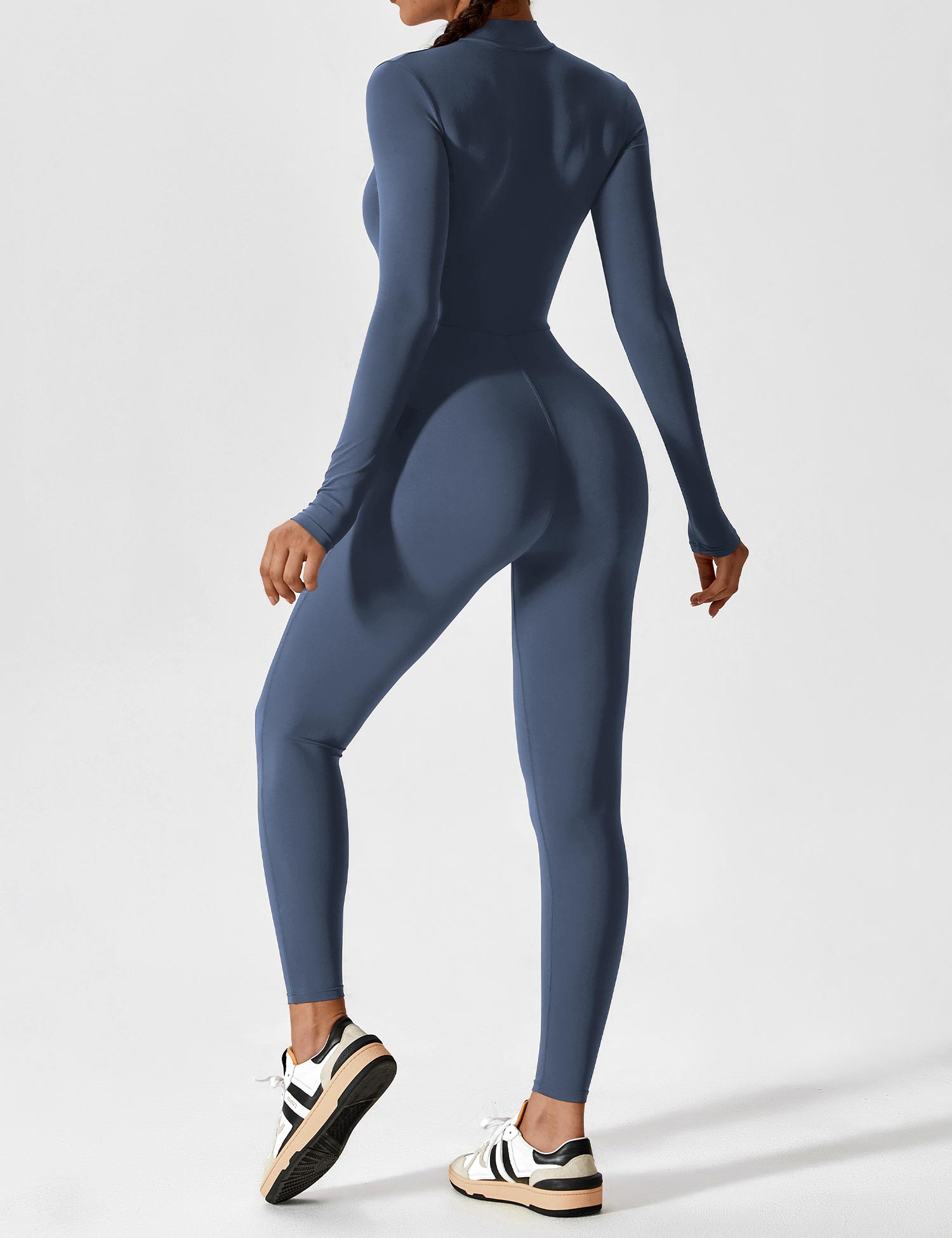 R&B | Lange Ärmel/Kurze Ärmel Reißverschluss Jumpsuit für Frauen