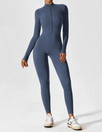 R&B | Lange Ärmel/Kurze Ärmel Reißverschluss Jumpsuit für Frauen