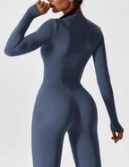 R&B | Lange Ärmel/Kurze Ärmel Reißverschluss Jumpsuit für Frauen