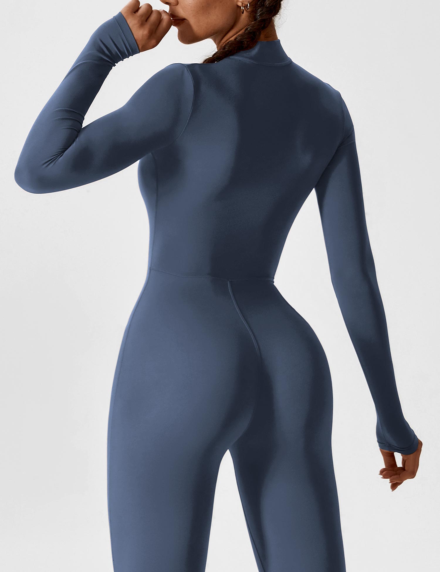 R&B | Lange Ärmel/Kurze Ärmel Reißverschluss Jumpsuit für Frauen