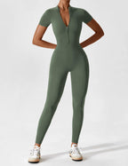 R&B | Lange Ärmel/Kurze Ärmel Reißverschluss Jumpsuit für Frauen